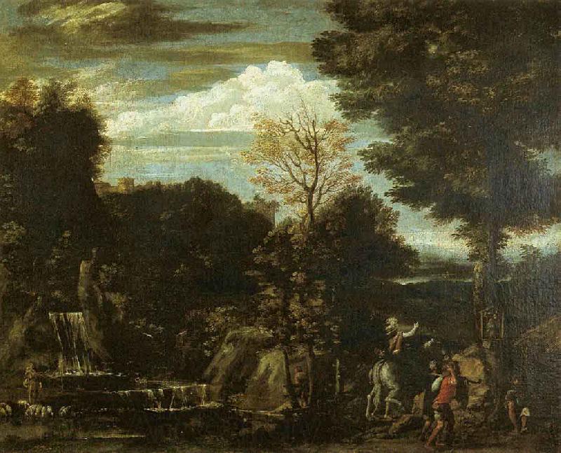 Gian  Battista Viola Landscape with a Devotional Image